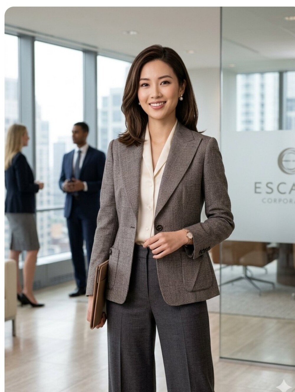 Escada Wool Blend Tailored Blazer with Peak Lapels Size 34
